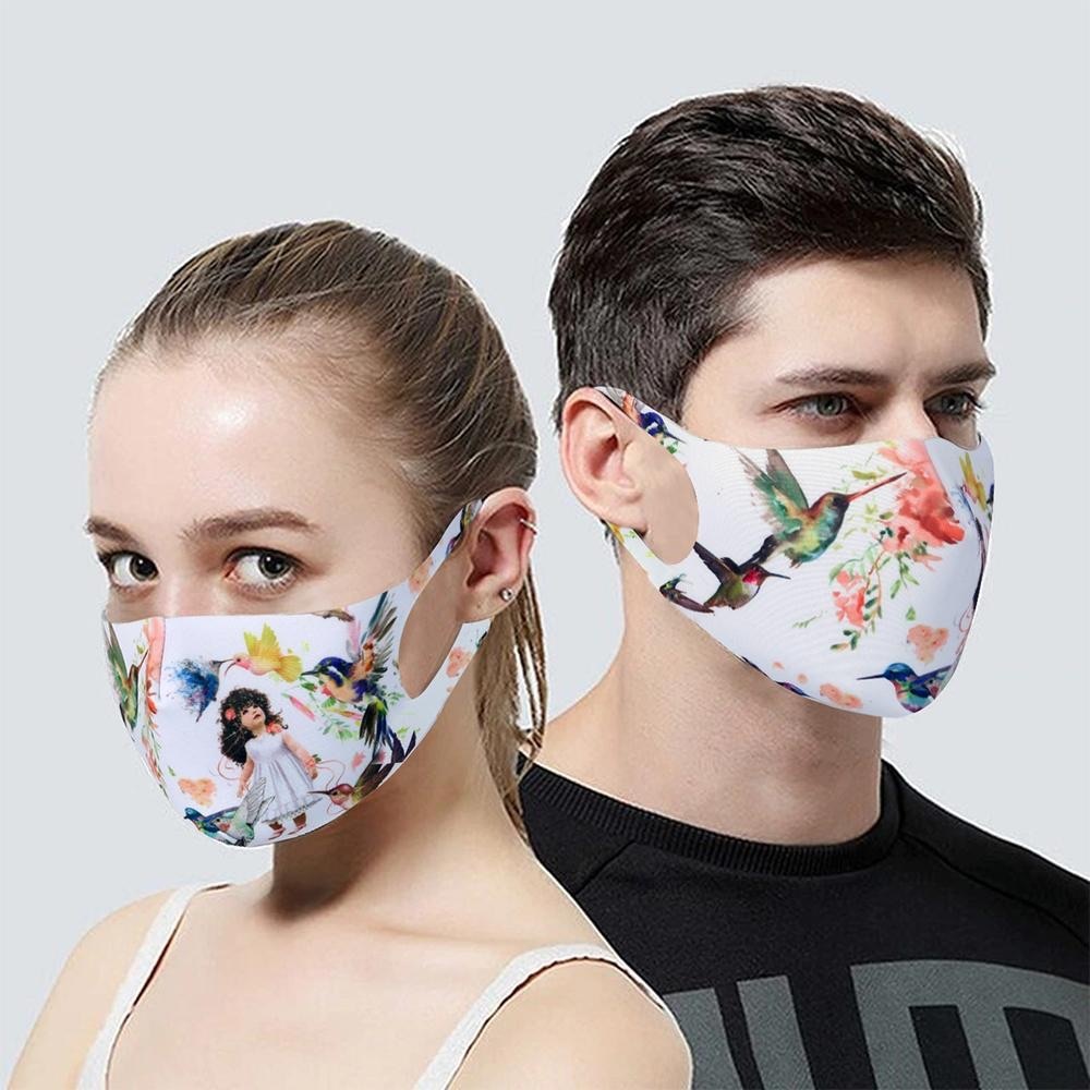Hummingbird Face Mask Colorful Happy Joy